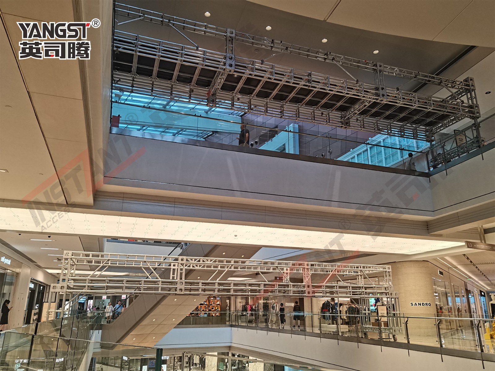 深圳罗湖万象城改造施工-跨障架（铝合金跨桥桁架）